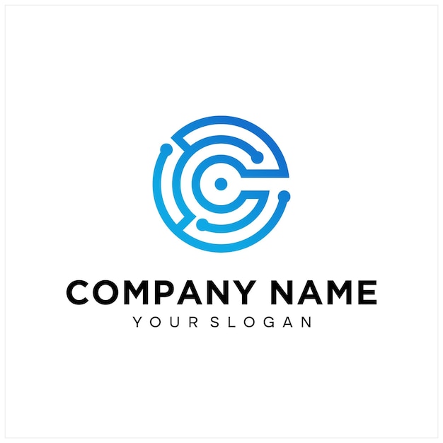 elementos de plantilla de diseño de icono de letra C logo