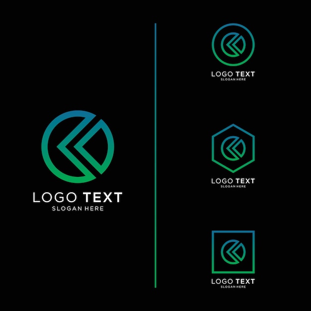 elementos de plantilla de diseño de icono de letra C logo