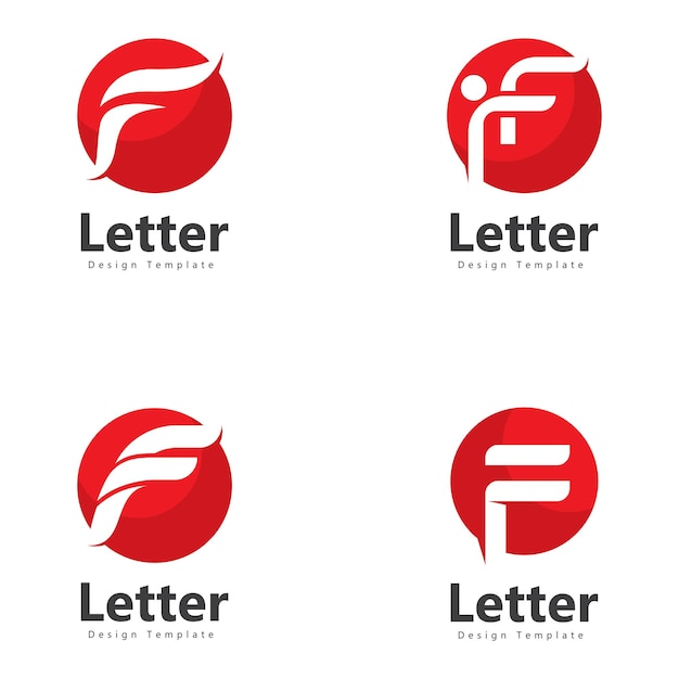 elementos de plantilla de diseño de icono de letra F logo