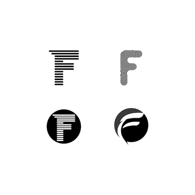 elementos de plantilla de diseño de icono de letra F logo