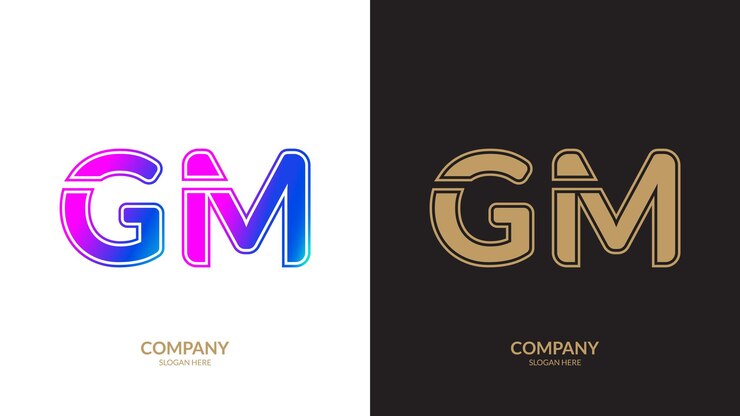 Vector elementos de la plantilla de diseño del icono de la letra gm