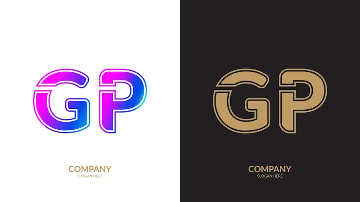 Vector elementos de plantilla de diseño del icono de la letra gp