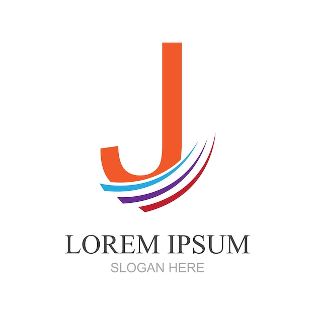 elementos de plantilla de diseño de icono de letra J logo