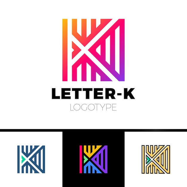 Elementos de plantilla de diseño de icono de letra K logo