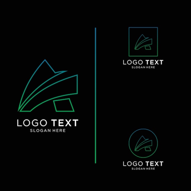 Elementos de plantilla de diseño de icono de letra a logo