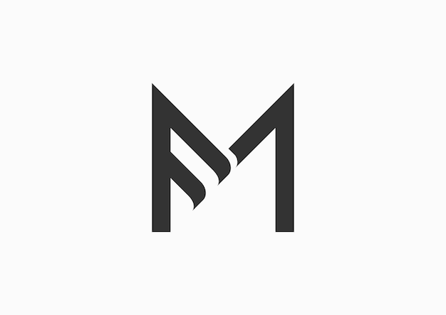 Elementos de plantilla de diseño de icono de letra M FM logo
