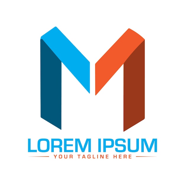 Elementos de plantilla de diseño de icono de letra M logo