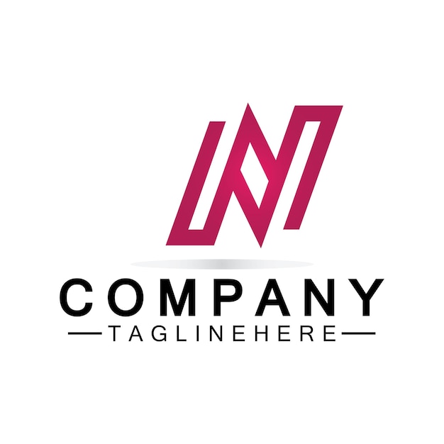 Elementos de plantilla de diseño de icono de letra N logo