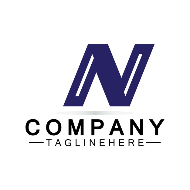 Elementos de plantilla de diseño de icono de letra N logo
