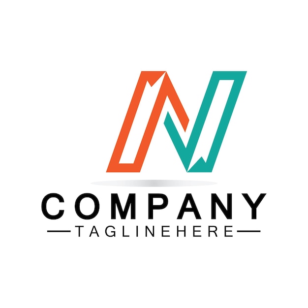Elementos de plantilla de diseño de icono de letra N logo
