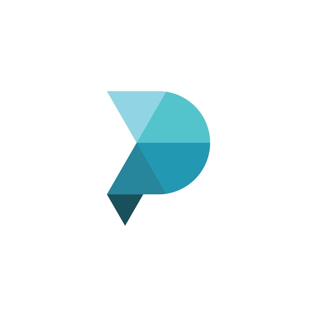 Elementos de plantilla de diseño de icono de letra P logo