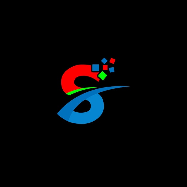 Elementos de plantilla de diseño de icono de letra S logo