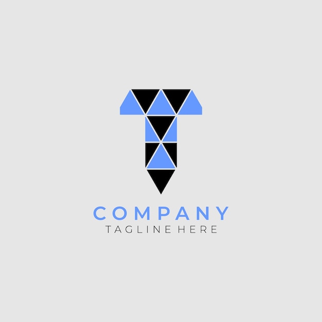 Elementos de plantilla de diseño de icono de letra T logo