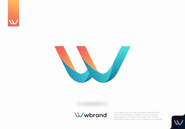 Elementos de plantilla de diseño de icono de letra W logo