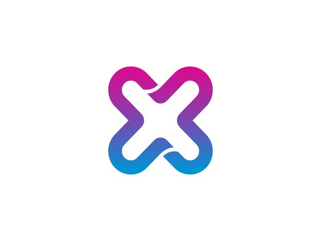 Elementos de plantilla de diseño de icono de letra X logo
