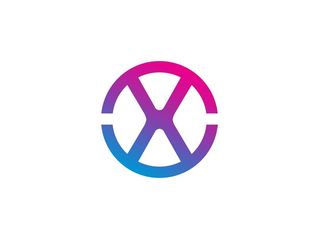Elementos de plantilla de diseño de icono de letra X logo
