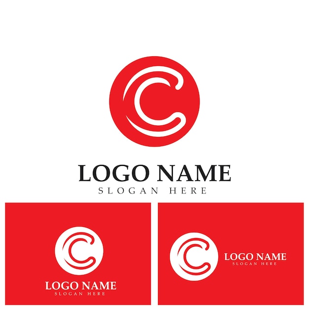 Elementos de plantilla de diseño de icono de logotipo de letra C y C