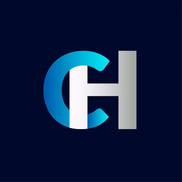 Elementos de la plantilla de diseño del icono del logotipo de la letra CH