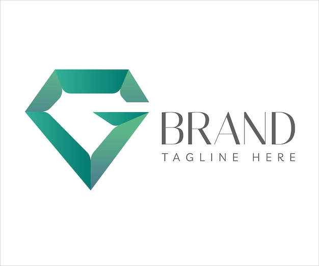 Elementos de plantilla de diseño de icono de logotipo de letra G Letra verde G con logotipo de diamante