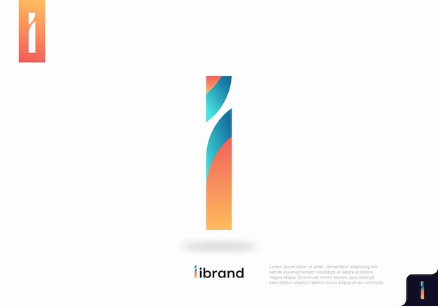 Elementos de plantilla de diseño de icono de logotipo de letra I