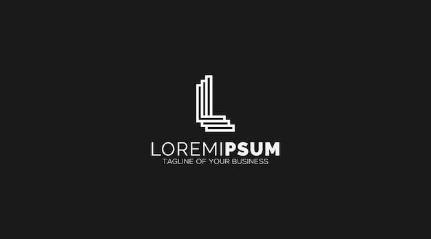 Elementos de plantilla de diseño de icono de logotipo de letra L