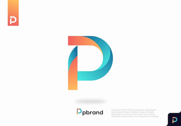 Elementos de plantilla de diseño de icono de logotipo de letra P