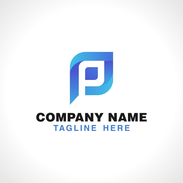 Elementos de plantilla de diseño de icono de logotipo de letra P