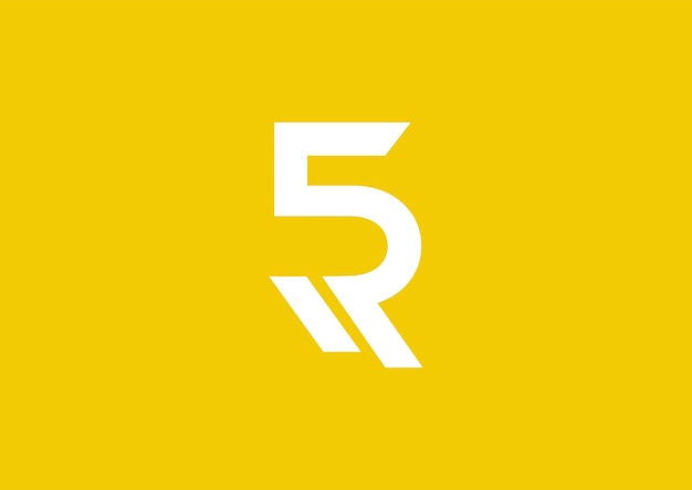 Elementos de plantilla de diseño de icono de logotipo de letra R5 5R
