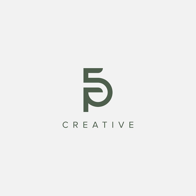 Elementos de plantilla de diseño de icono de logotipo de letra única moderna FP PF