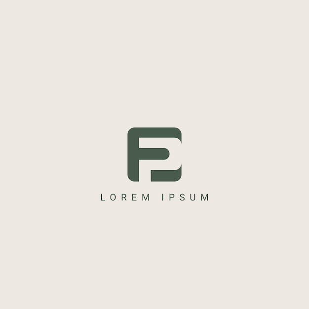 Elementos de plantilla de diseño de icono de logotipo de letra única moderna FP PF