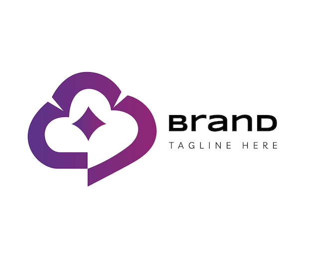 Elementos de plantilla de diseño de icono de logotipo de nube utilizables para logotipos de negocios y tecnología de marca