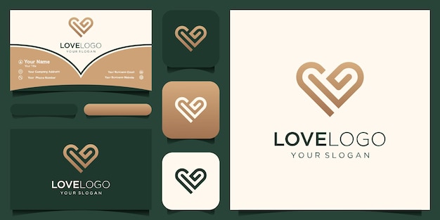 Elementos de plantilla de diseño de icono de logotipo de símbolo de corazón