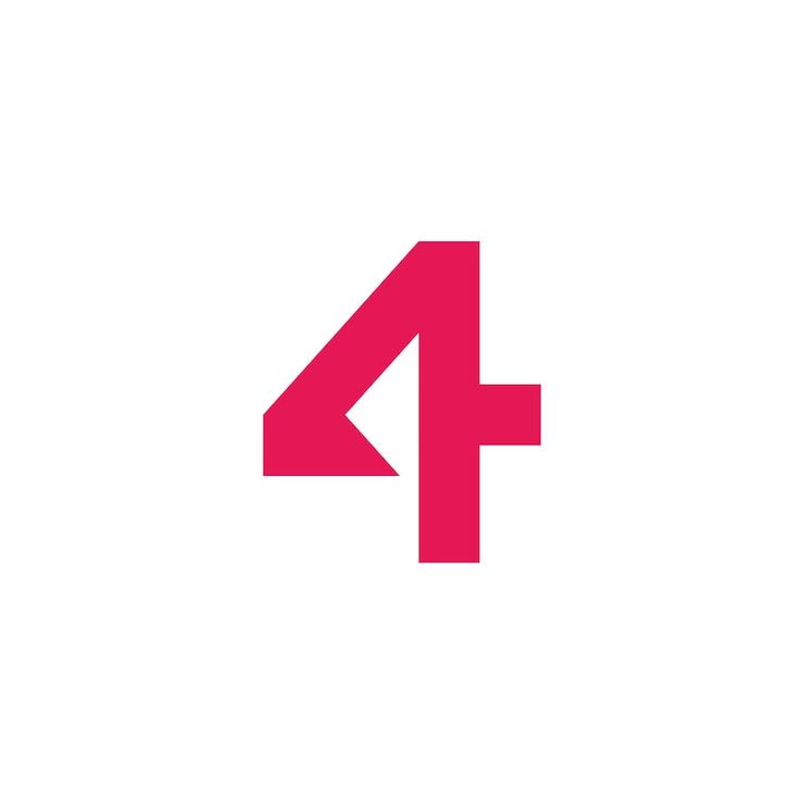 Vector elementos de plantilla de diseño de icono de logotipo simple número 4