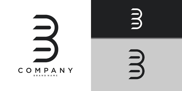 Elementos de plantilla de diseño de íconos de la letra B mínima del logotipo Premium Vector