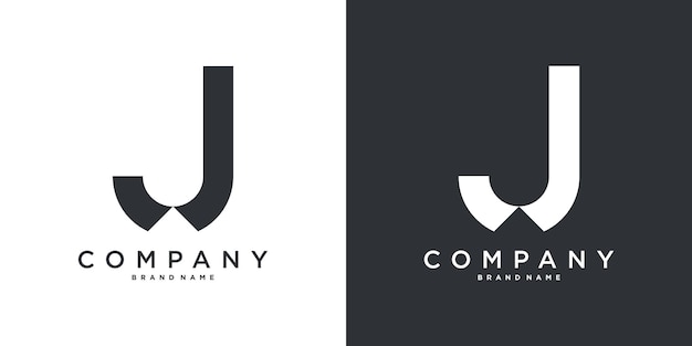 Elementos de plantilla de diseño de íconos de la letra J minimal Premium Vector