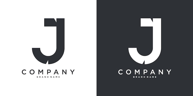 Elementos de plantilla de diseño de íconos de la letra J minimal Premium Vector