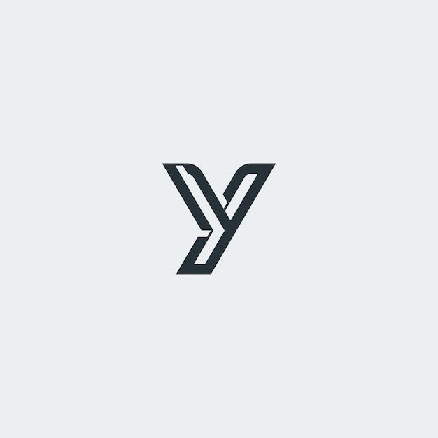 Elementos de plantilla de diseño de iconos de la letra Y del logotipo Basado inicial en un logotipo Y limpio y minimalista