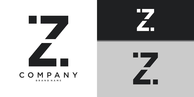 Elementos de plantilla de diseño de íconos de la letra Z mínima Premium Vector