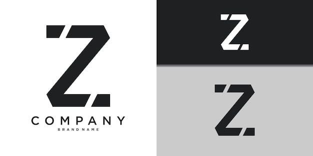 Elementos de plantilla de diseño de íconos de la letra Z mínima Premium Vector