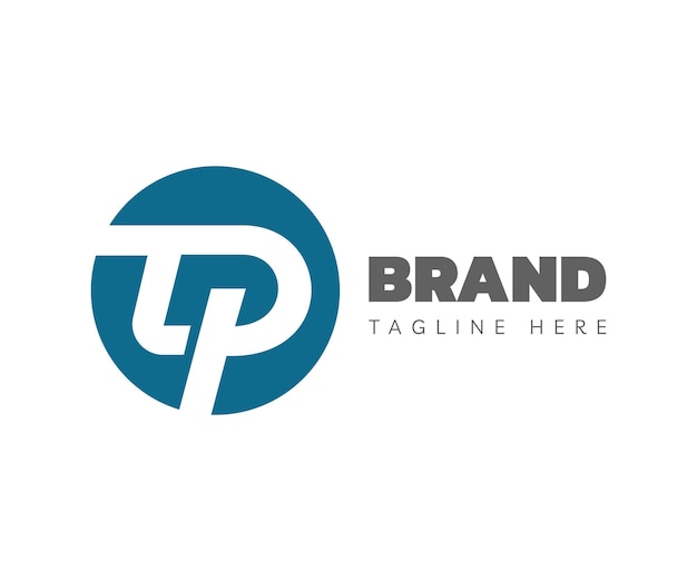 Vector elementos de plantilla de diseño de iconos de letras del logotipo tp utilizables para la marca de logotipos comerciales y tecnológicos