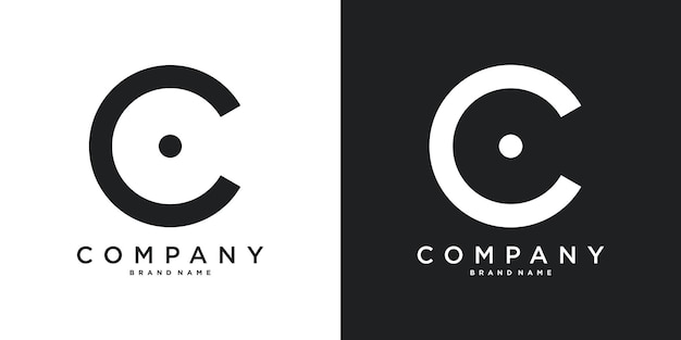 Elementos de plantilla de diseño de íconos de logotipo de la letra C minimal Premium Vector