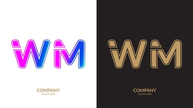 Vector elementos de la plantilla de diseño de iconos del logotipo de la letra wm