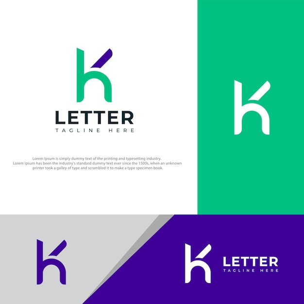 Elementos de plantilla de diseño de la letra HK KH creativa Logotipo de letra de alfabeto digital abstracto moderno