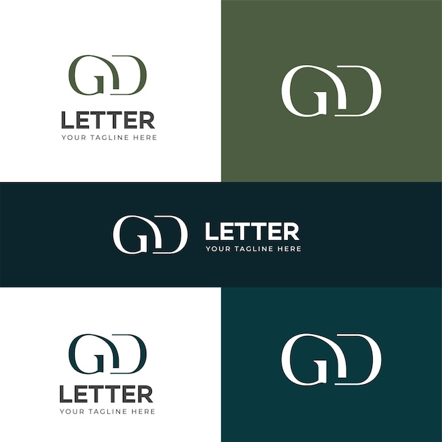 Elementos de plantilla de diseño de la letra del logotipo de la DG