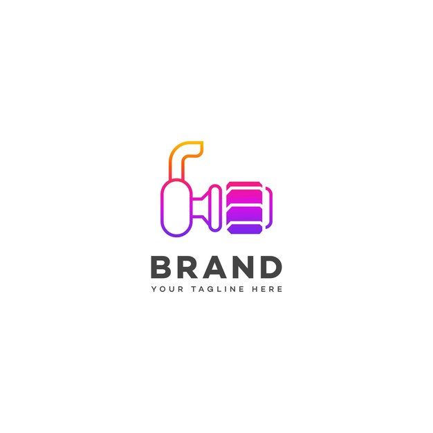 Elementos de plantilla de diseño del logotipo de la bomba de riego Ilustración vectorial Nuevo logotipo moderno