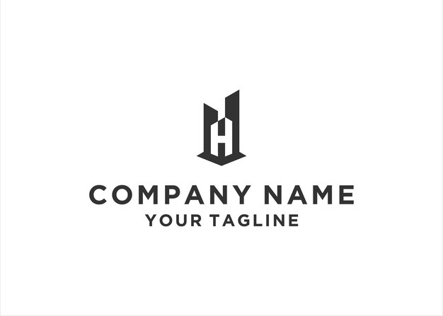 elementos de plantilla de diseño de logotipo de edificio de letra H