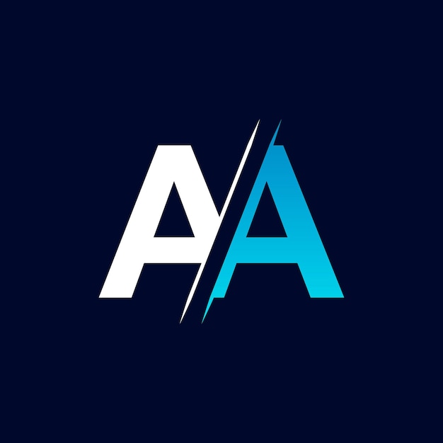 Elementos de plantilla de diseño de logotipo de letra AA Logotipo de vector de letra AA