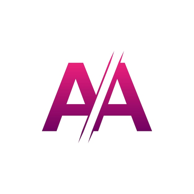 Elementos de plantilla de diseño de logotipo de letra AA Logotipo de vector de letra AA