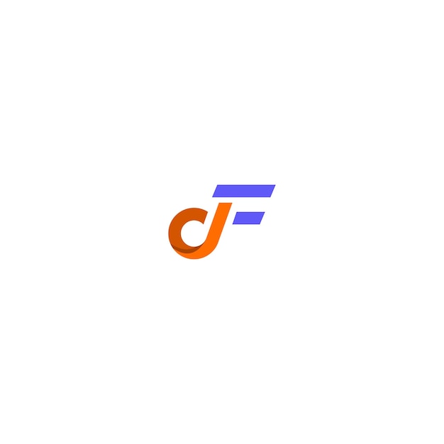 Elementos de plantilla de diseño del logotipo de la letra DF Logotipo de letra de alfabeto digital abstracto moderno