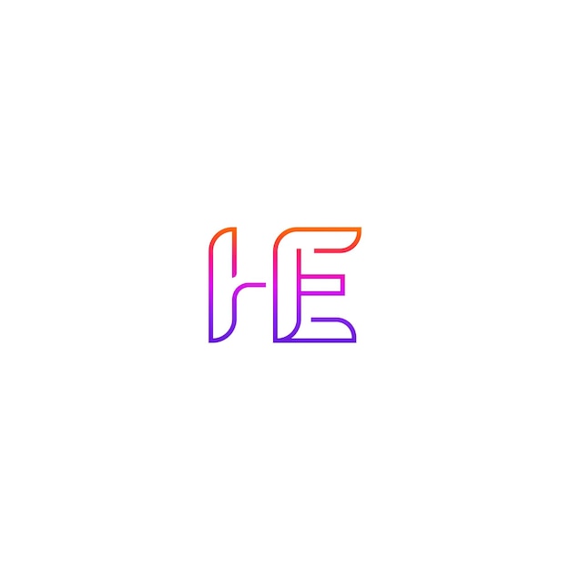 Elementos de plantilla de diseño del logotipo de la letra EH Logotipo de letra de alfabeto digital abstracto moderno